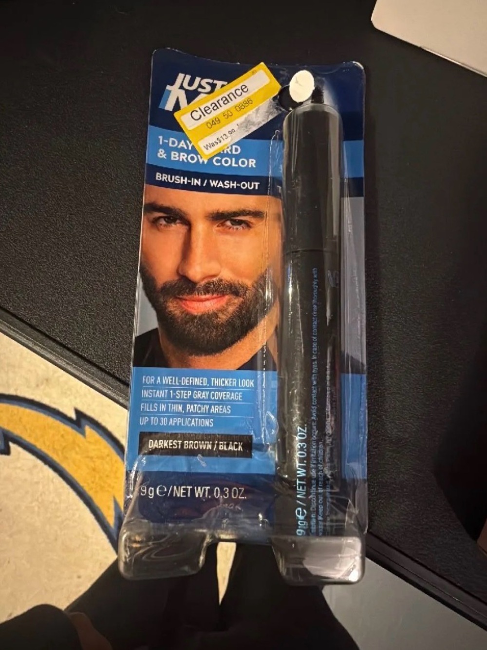 1-Day Beard & Brow Color Brush-In - Darkest Brown/Black